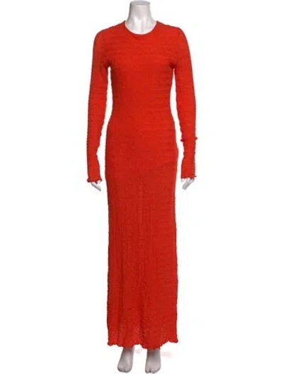 Pre-owned Siedres Crew Neck Long Dress In Orange