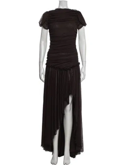 Pre-owned Siedres Crew Neck Long Dress W/ Tags In Brown
