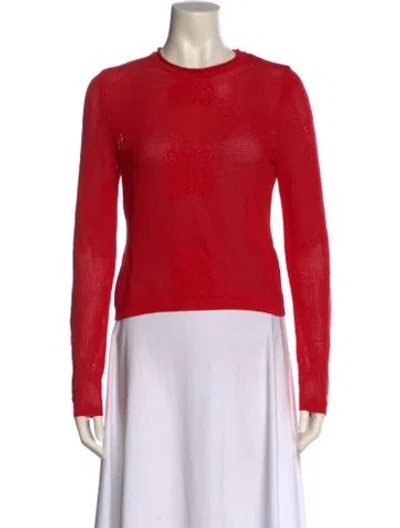 Pre-owned Siedres Crew Neck Long Sleeve Top In Red