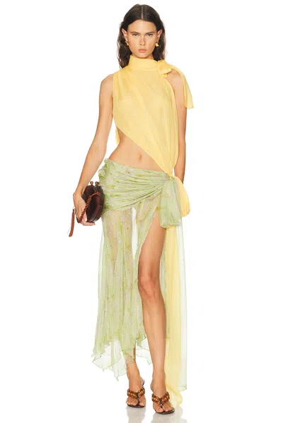 Siedres Dalia Two Toned Draped Chiffon Gown In Multi