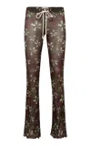 Siedres Dania Printed Mesh Straight-leg Pants In Brown
