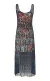 Siedres Danielas Beaded Mesh Midi Dress In Multi