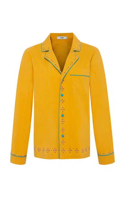 Siedres Siedrés Dolly Cotton-blend Embroidered Shirt In Pink