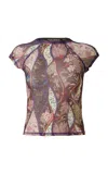 Siedres Dora Mesh Jersey T-shirt In Multi
