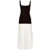 Siedres Liena Pleated Jersey-cotton Maxi Dress In Brown/white