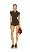 Siedres Dunie Short-sleeve Buttoned Jumpsuit In Brown