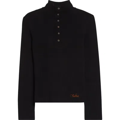Siedres Siedrés Elora Mock Neck Henley In Black