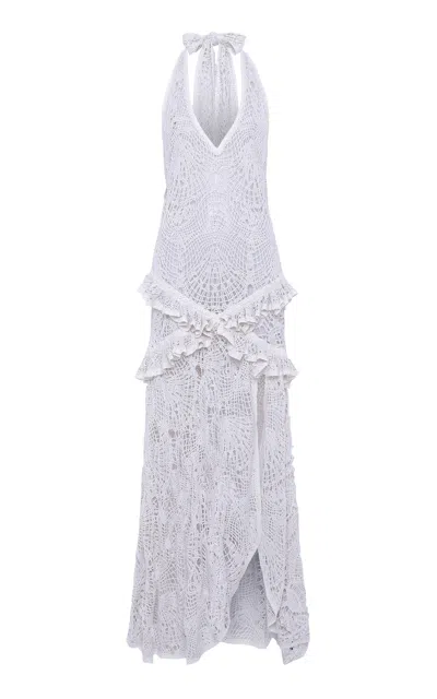 Siedres Elvira Crocheted Lace Maxi Dress In White