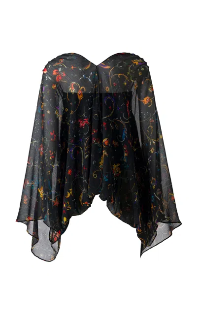 Siedres Erus Chiffon Wrap Top In Multi
