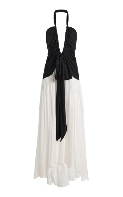 Siedres Siedrés Exclusive Liessa Ruched Maxi Dress In Multi