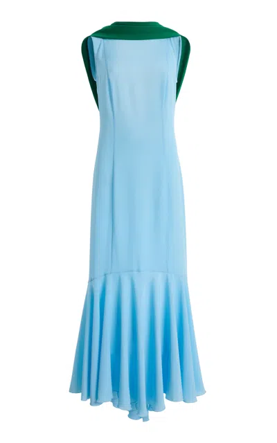 Siedres Siedrés Exclusive Manon Ruffled Maxi Dress In Blue
