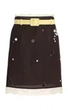 Siedres Exclusive Riviera Helnas Crepe Midi Skirt In Brown