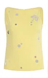 Siedres Exclusive Riviera Zelna Linen Top In Yellow