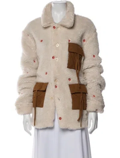 Pre-owned Siedres Faux Fur Patterned Jacket In Neutral