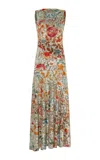Siedres Womens Multi Fens Floral-print Stretch-woven Blend Midi Dress