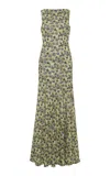 Siedres Fens Floral Mesh Maxi Dress In Multi
