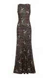 Siedres Fens Printed Mesh Maxi Dress In Multi