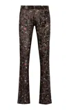 Siedres Flo Devoré Velvet Flare Pants In Multi