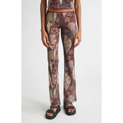 SIEDRES SIEDRÉS FLO FLORAL PAISLEY MESH FLARE PANTS