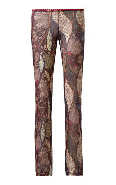 Siedres Flo Low-rise Mesh Jersey Flare Pants In Multi