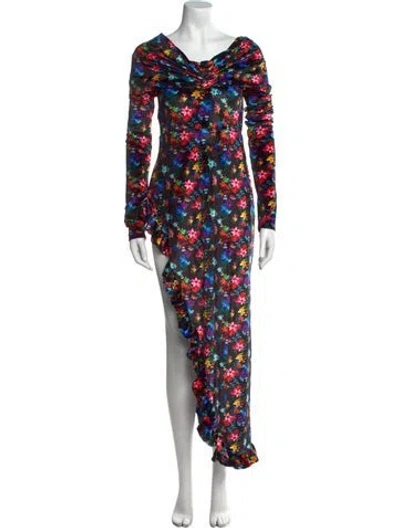 Pre-owned Siedres Floral Print Long Dress In Multi