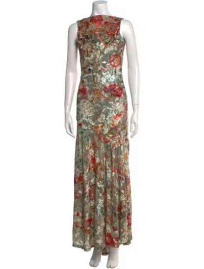 Pre-owned Siedres Floral Print Long Dress In Multi