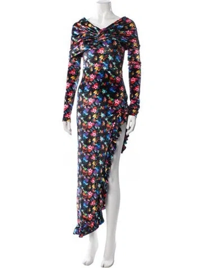 Pre-owned Siedres Floral Print Long Dress In Multicolor