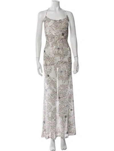 Pre-owned Siedres Floral Print Long Dress In Multicolor