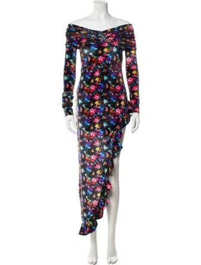 Pre-owned Siedres Floral Print Long Dress W/ Tags In Multi