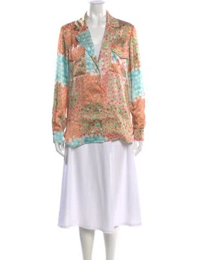 Pre-owned Siedres Floral Print Long Sleeve Blouse In Multi