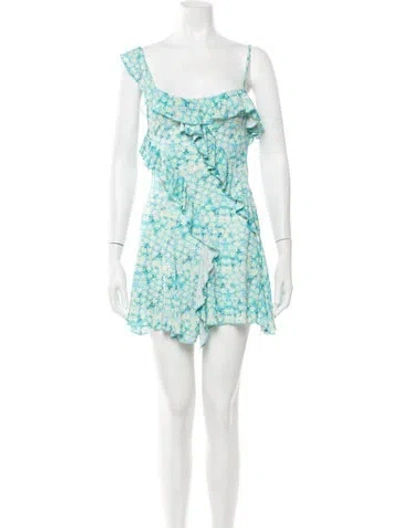 Pre-owned Siedres Floral Print Mini Dress In Blue