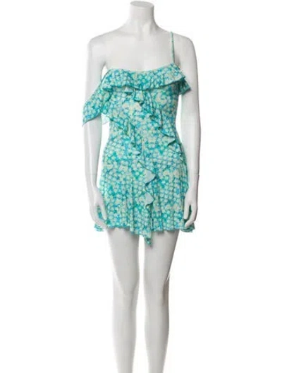 Pre-owned Siedres Floral Print Mini Dress W/ Tags In Blue