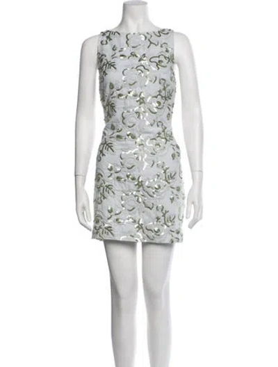 Pre-owned Siedres Floral Print Mini Dress W/ Tags In White