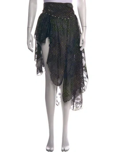 Pre-owned Siedres Floral Print Mini Skirt In Black