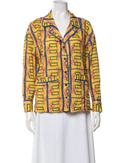 Pre-owned Siedres Floral Print Pajamas In Yellow