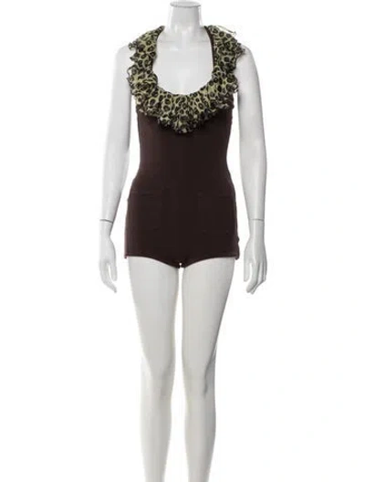 Pre-owned Siedres Floral Print Square Neckline Jumpsuit W/ Tags In Black
