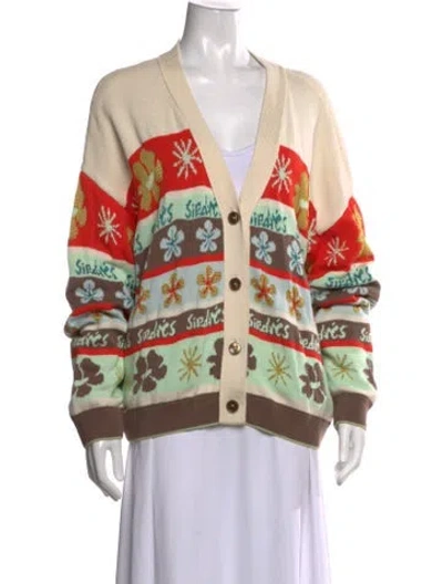Pre-owned Siedres Floral Print V-neck Sweater In Multicolor