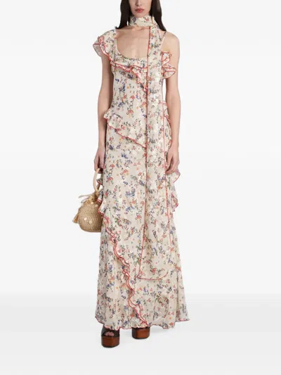 Siedres Floral-print Ruffled Dress In Multi