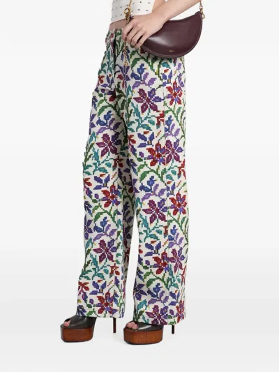 Siedres Floral-print Trousers In Multi