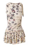 Siedres Floriana Ruffled Jersey Mini Dress In Multi