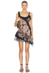Siedres For Fwrd Asymmetric Mini Dress In Multi