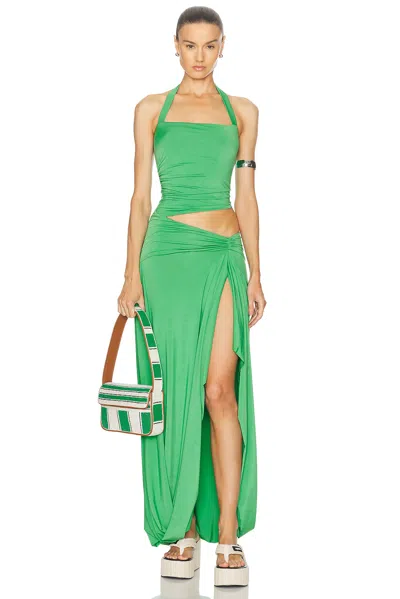 Siedres For Fwrd Cut Out Long Dress In Green