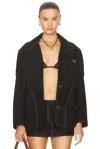 Siedres For Fwrd Suede Fringe Jacket In Dark Brown