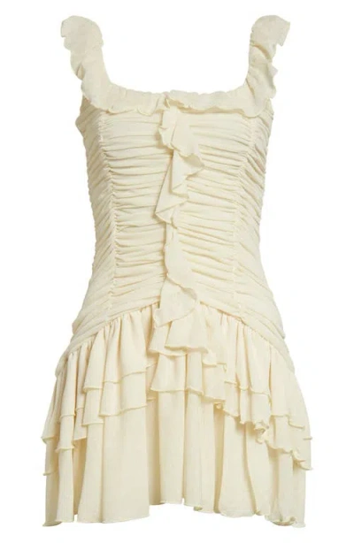 Siedres Siedrés Gemma Tierred Ruffle Chiffon Minidress In White