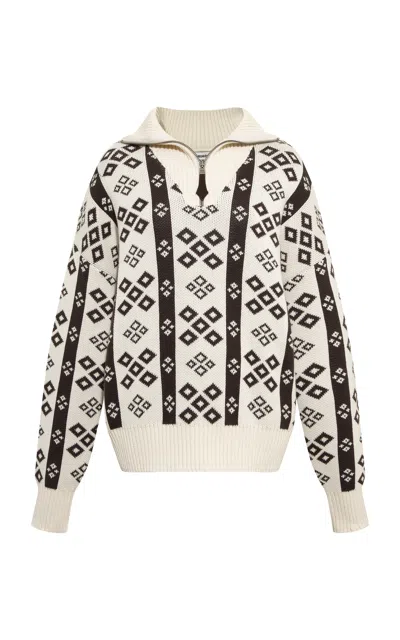 Siedres Geneva Half-zipped Wool-blend Sweater In Multi