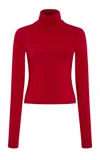 Siedres Georgie Turtleneck Cropped Top In Red
