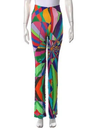 Pre-owned Siedres Graphic Print Straight Leg Pants In Green