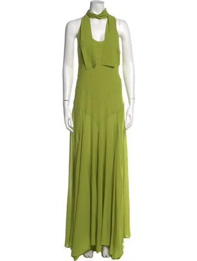 Pre-owned Siedres Halterneck Long Dress W/ Tags In Green