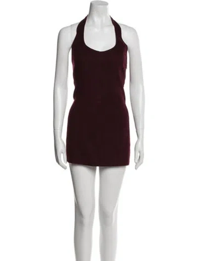 Pre-owned Siedres Halterneck Mini Dress In Burgundy