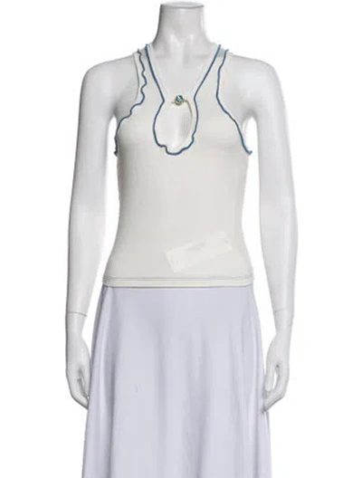 Pre-owned Siedres Halterneck Sleeveless Crop Top In Yellow